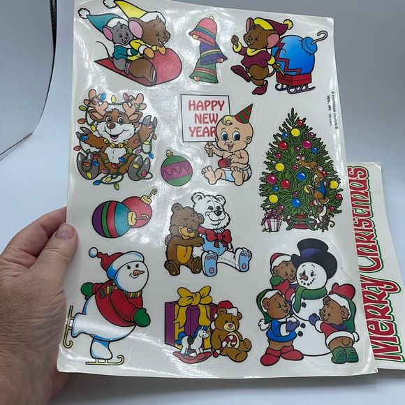 Vintage window clings New never used. Lot of 3. Made in USA. - Picture 3 of 5